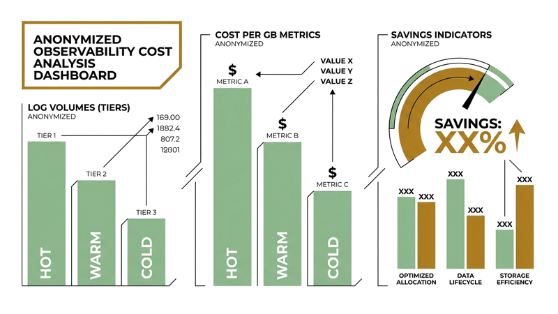Observability cost optimization dashboard visualization