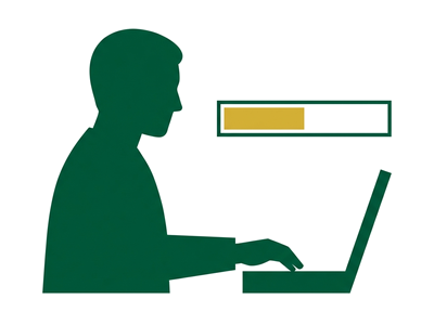 Execution and delivery phase: engineer with progress bar