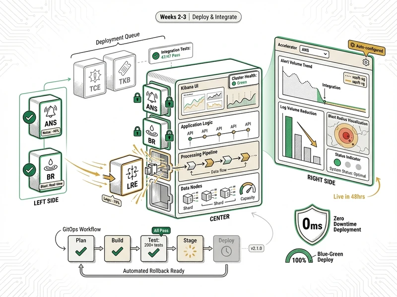 Accelerator deployment phase: modular installation, Kibana integration, and CI/CD pipeline setup